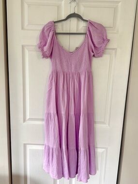 O.P.T. Women’s Lavender Puff-Sleeve Maxi Dress Size S